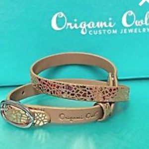 ORIGAMI OWL 💛 Snakeskin Leather Wrap Bracelet